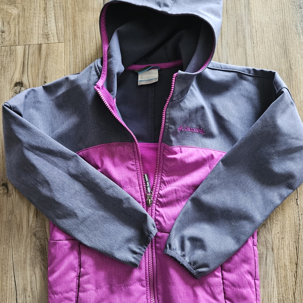 Purple and Gray Columbia Softshell Jacket